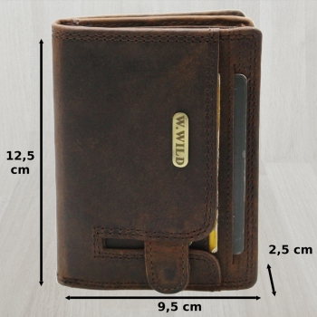flevado Geldbörse Unisex Damen Herren Echt Leder RFID Schutz Dunkelbraun